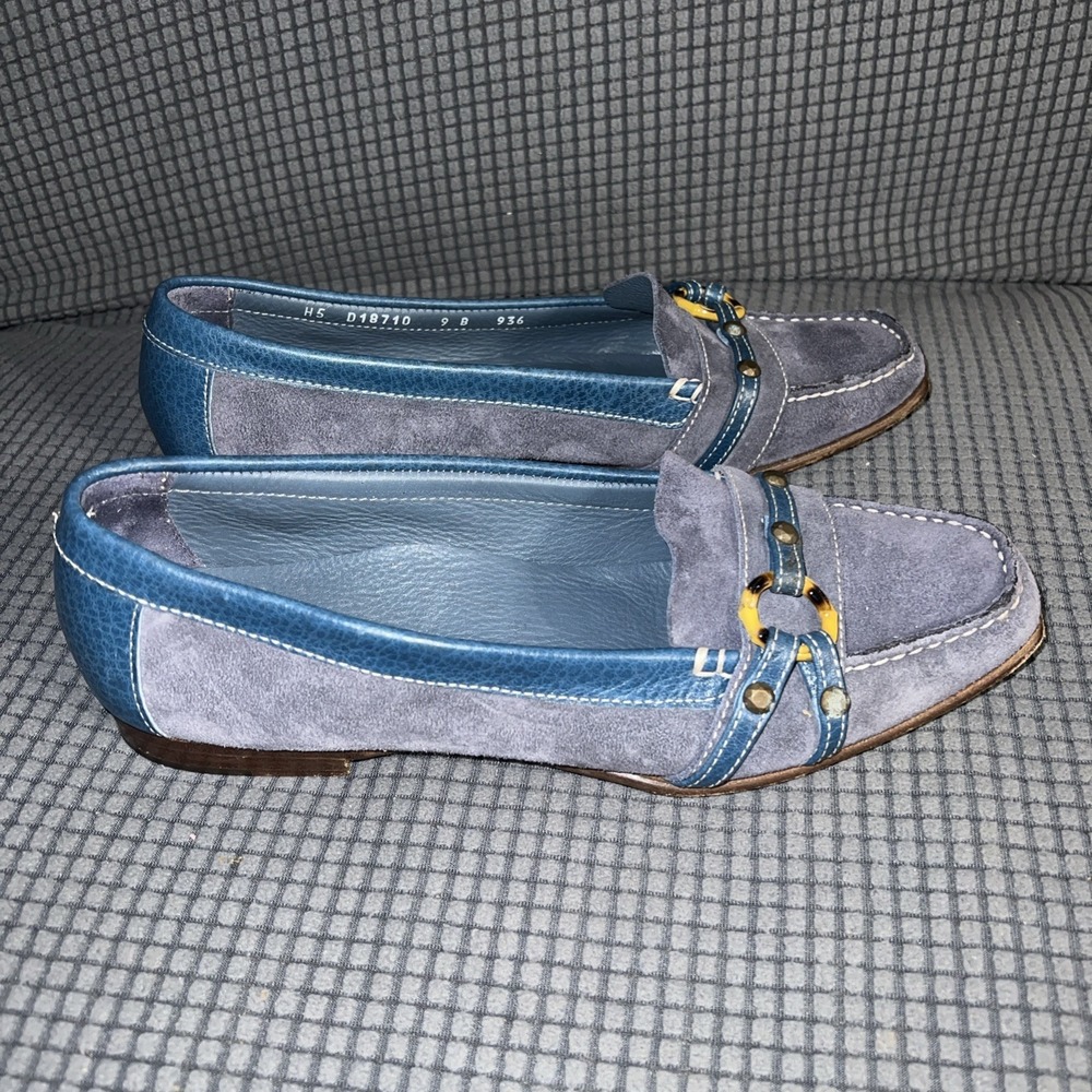 Office Corporate Suede Slip On Loafer Cole Haan Blue Suede Slip On Flats Size 9